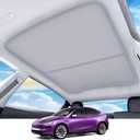 2026 Upgrade Sunshade Roof For Tesla Model Y Juniper 2025 2026 [No-Gap/Sag-Free] Heat Insulation Glass Roof Sunshade Sunroof for Tesla Model Y Accessories 2026 2025 Beige