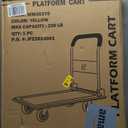 Push Cart Dolly by Wellmax, Moving Platform Hand Truck, Foldable for Easy Storage and 360 Degree Swivel Wheels with 330lb Weight Capacity, Yellow Color
