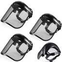 Copkim 3 Pack Safety Face Shield with Mesh Visor, Chainsaw Faceshield, Full Protection Safety Face Mask, Mesh Helmet for Weed Eating Whacking Yard Construction Cutting Work