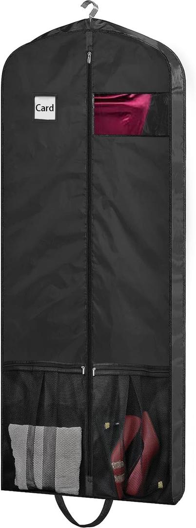 Dress Bags for Gowns Long, 65" Dress Garment Bags for Hanging Clothes, Dress Bags for Closet Storage and Traveling, Foldable Dress Cover (65 inches x 4 inches - 1 Pack)