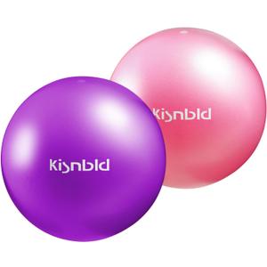 kisnbld Small Exercise Ball, 9 Inch Mini Pilates Ball, Anti Burst and Slip Resistant Mini Yoga Ball for Stability, Fitness, Physical Therapy, Stretching & Core Strength Workout at Home Gym & Office (1Pink&1Purple)
