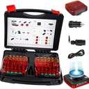 ZBDFNJ 2025 New Wireless Magnetic Trailer Light Kit, Portable Rechargeable LED Taillight Waterproof Design and Strong Magnetic Base, Wireless Trailer Light Suitable for Multiple Scenarios (Red)