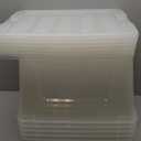 IRIS USA 54 Qt Stackable Plastic Storage Bins with Lids, 6 Pack - BPA-Free, Made in USA - See-Through Organizing Solution, Latches, Durable Nestable Containers, Secure Pull Handle - Clear