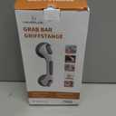 LEVERLOC Grab Bars for Bathtubs and Showers 2 Pack Suction Grab Bar, Heavy Duty 12 Inch Shower Handle Removable Bath Handrails for Seniors and Elderly, Bathroom Safety Grip No Drilling Waterproof Grey (Gray)