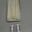 Homemory 6 Pcs Waxy Flameless Taper Candles with Remote, Flickering Battery Operated Candlesticks, Led Fake Candles Tall Candle for Home, Wedding, Party, Ivory, 9.6 inches