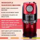 Wanvoapls Shaved Ice Machine - Snow Cone Machine for Homemade Shaved Ice, Snow Cones, Slushie Ice Shaver With Stainless Steel Blade Adjustment Knob, 2 Reusable Ice Mold Cup for snowflakes - Retro Red