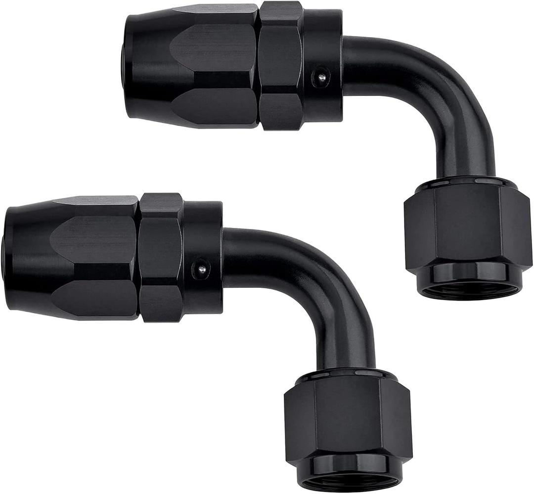 EVIL ENERGY 10AN Hose End Fitting 90 Degree Swivel for CPE Braided Hose Black 2PCS