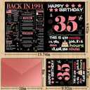 Joycard 35th Birthday Card with Envelope, 35th Birthday Decorations for Women, 35th Birthday Gifts for Her, Happy Birthday Cards for 35 Year Old Daughter, Back in 1991