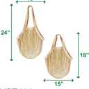 Premium Cotton Mesh Produce Bags, Natural, Reusable Washable Shopping Net, 2 Pack for Fruits, Vegetables, Grocery (Eco-Friendly Cotton Mesh Bags with Hooks, 4, Piece)
