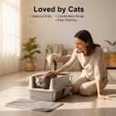 Stainless Steel Cat Litter Box with Lid, XL Metal Litter Box, Extra Large Litterbox for Big Cats, High Sided | Easy Cleaning | Odor-Free Includes Scoop and Mat