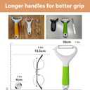 2 x Li&Zhao Potato Peelers - Y-Shaped Potato Peelers with Non-Slip Silicone Handle, Vegetable Peelers for Kitchen, Doesnt Ruin Manicure Silky Effortless Peel Potatoes, Carrots, Apples, Veggies and More (Green)