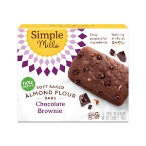 Simple Mills, Bar Almnd Flour Soft Baked Chocolate Brownie 5 Count, 5.99 Ounce, Best By: 06/0