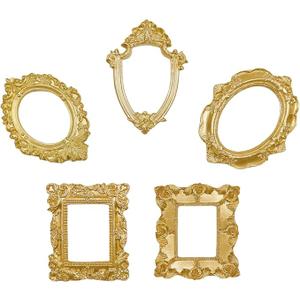 ERESGREAT Mini gold frames Mini frame Small Picture Frames Magnetic Picture Frames for Refrigerator Vintage Picture frames Antique Vintage gold frame Jewelry Display Photo Frame Christmas Decor(4pcs，Gold)