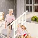 Hand Rails for Outdoor Steps，Stair Handrail & Indoor Stair Railing Kit，Railings for Outdoor Steps for Fence & Outdoor Steps (2, White-with Balusters, 4 Step)