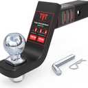 TYT Trailer Hitch Ball Mount Kit, 4-Inch Drop, Fits 2-Inch Receiver, 2-Inch Trailer Ball with 5/8" Hitch Pin Clip, Rated 7,500 lbs GTW / 750 lbs TW