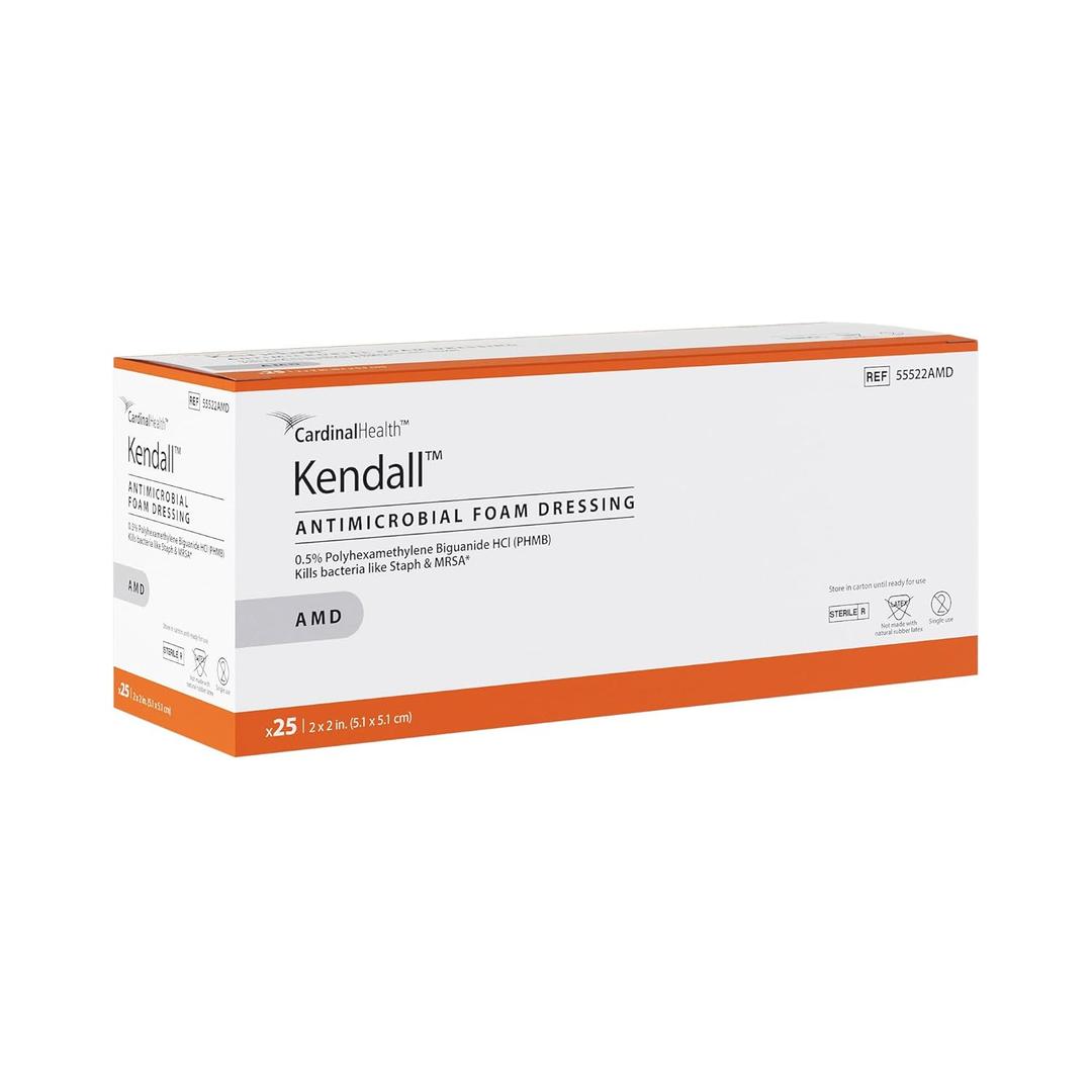Kendall Absorbent Fenestrated Antimicrobial Foam Dressing, 3.5 x 3IN, Case of 5 Boxes of 10