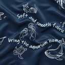 Vangao Kids Curtains for Boys Bedroom Kids Blackout Curtains 84 Inch Length Ocean Aquarium Nursery Drapes for Girls Bedroom Silver Sea Animals Print Thermal Insulated Drapes, Navy Blue 2 Panels