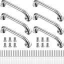 Therwen 6 Pack Grab Bars for Bathtubs and Showers Shower Grab Bars for Seniors Stainless Steel Bathroom Handicap for Elderly for Wall Shower Handle Assist Device(12 Inch,Silver)