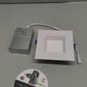 Adetu 4 Inch Anti-Glare LED Downlight,Dimmable Ceiling Light with 5CCT Reset,Selectable from 2700K to 5000K - 12W 1080LM, ETL Certified (White, 1 Pack Square)