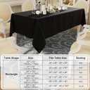 Smiry Rectangle Table Cloth, Waterproof Anti-Scratch Polyester Tablecloth, Decorative Washable Fabric Table Cover for Dining, Buffet, Parties and Outdoor, 60x84, Black