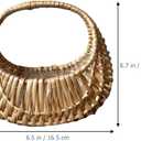 MAGICLULU Handwoven Rattan Flower Arrangement Basket Small Half Moon Woven Basket with Handle and Plastic Liner for Wedding Flower Girl Party Candy Storage and Home Decor 6.69X6.49X4.33 Inch