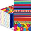 100PCS Mexican Fiesta Paper Napkins Disposable Hand Towels for Bathroom 3 Ply Cinco De Mayo Guest Napkins Colorful Fiesta Floral Stripe Dinner Napkins for Wedding Birthday Mexico Taco Party Supplies