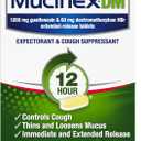 Mucinex DM 12Hr Maximum Strength Chest Congestion & Cough Medicine for Adults, Cold and Cough Medicine for Excess Mucus Relief, 1200 mg Guaifenesin & 60 mg Dextromethorphan HBr, 48 Bi-Layer Tablets