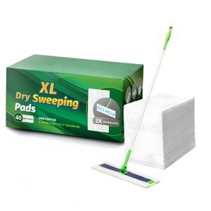 SUZZYVINE XL Dry Sweeping Cloths Disposable Mop Pads Dry Mop Refills Fit for Swiffer X Large Sweeper, 9.8"x17" Extra Thick and Large, 80 Counts