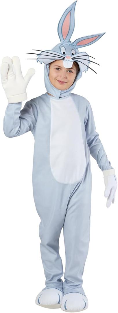 Rubies Child's Looney Tunes Bugs Bunny Costume Jumpsuit With Headpiece and Gloves