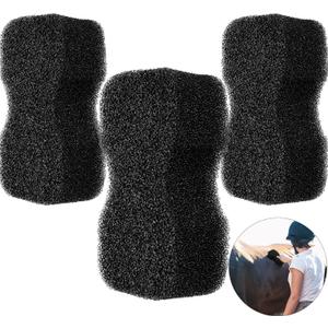 Eaasty 3 Pcs Horse Groomer Sponge Scrubber Massager Horse Grooming Brush Kit Supplies Large Soft Care for Cleaning Washing Bathing, Black, 4.33 x 7.87 x 2.56 Inch