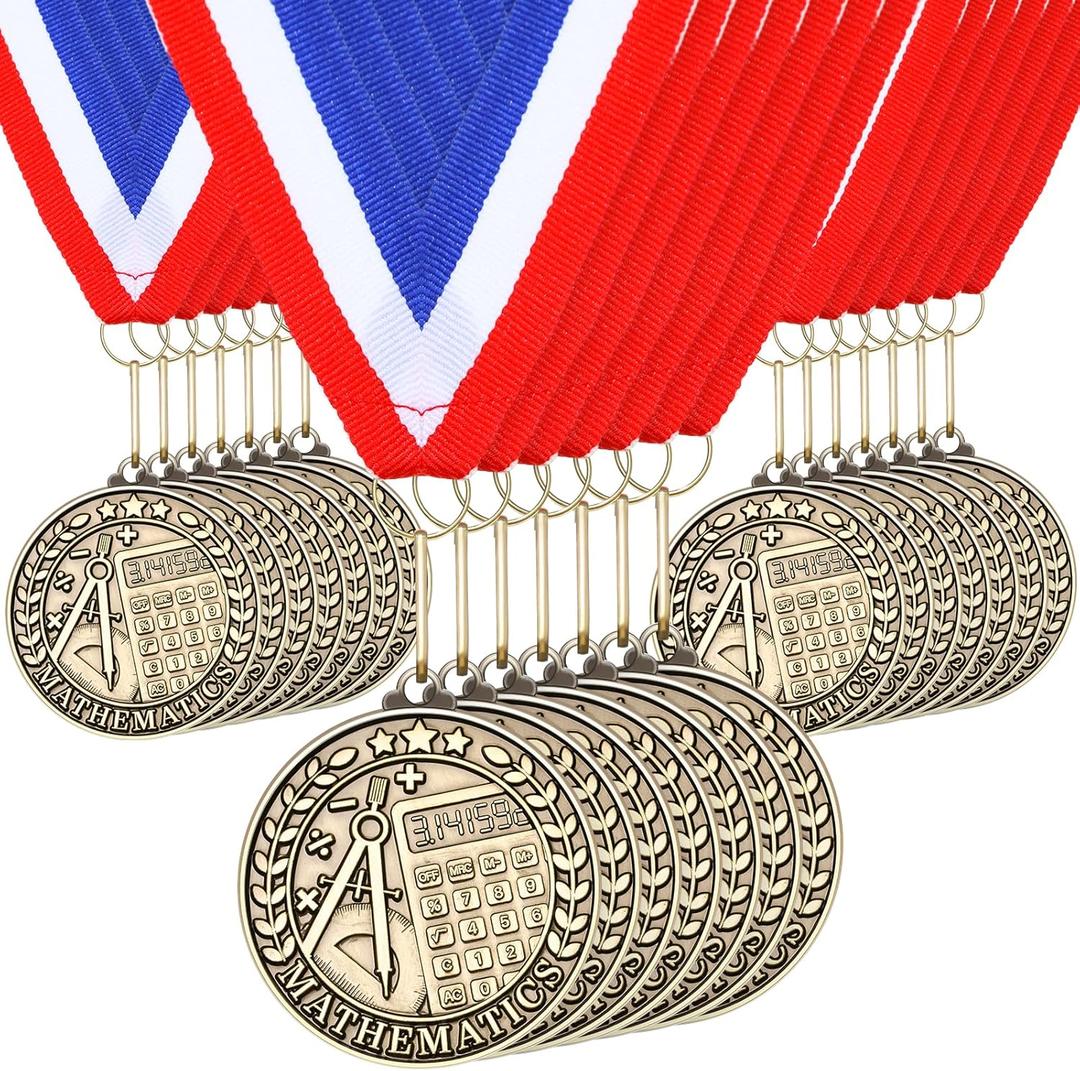 Quelay 100 Pcs 2'' Award Medals Bulk Gold Winner Medals with Neck Ribbons Metal Trophy Award Prize Gift for Tournaments, Competitions, Party, Kids and Adults