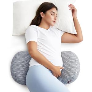 Momcozy Memory Foam Portable Pregnancy Pillow  W Shaped Maternity Great Support for Side Sleepers, Adjustable Travel Wedge Pillow for Back, Belly, and Hip Relief, Ideal for Pregnant Women, Grey (Regular)
