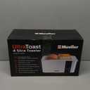 Mueller UltraToast Full Stainless Steel Toaster 4 Slice, Long Extra-Wide Slots for Bagels and Waffles, 6 Browning Levels, LED Display, Cancel/Defrost/Reheat Functions & Removable Tray, Kitchen Gadgets