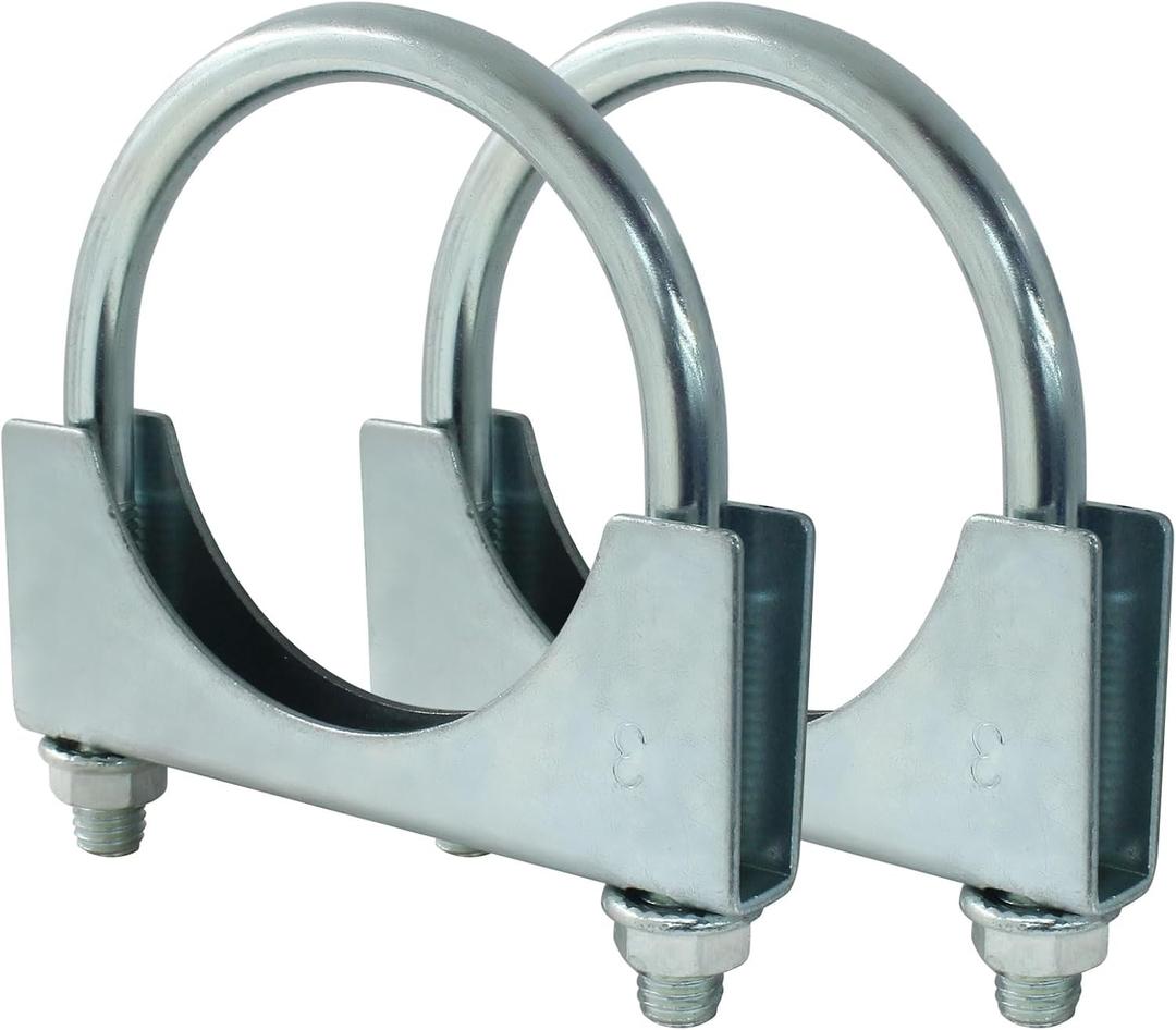 3" U Heavy Duty U-Bolt Clamp, 3 Inch Stainless Steel Muffler Clamps Saddle Style Exhaust Anti-corrosion U-Bolt for Automotive Installation/Car Enthusiasts(2-Pack)
