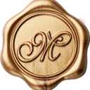 Yoption Initial M Wax Seal Stickers, 100 Pack Gold Self Adhesive Letter Envelope Seal Stickers for Wedding Party Birthday Christmas (M)