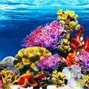 ELEBOX Aquarium Background Poster, Undersea Water Plants Sea Anemone Coral Aquarium Decor Background Double Sides Fish Tank Background Sticker Decorations 10 Gallon Tank 11.8" x 16.5"