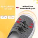 FEETCITY Toddler Slip On Shoes Boys Girls Wide Toddler Tennis Shoes Sports Walking Sneakers (All Grey)