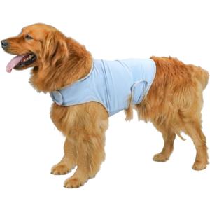 Dog Anxiety Relief Vest - Breathable Calming Coat for Thunderstorms, Travel, Fireworks & Vet Visits (L, Light Blue)