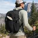 Haimont 30L Lightweight Hiking Daypack with Rain Cover, Black | Hydration Sleeve, Trekking Pole Holder, Front Stash Pocket, Breathable Back Panel, Whistle Buckle