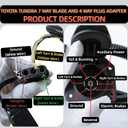 7-Blade and 4-Flat Trailer Wiring Harness for Toyota Tundra 2007-2013 - Complete Vehicle-Side T-Connector Kit, Factory Tow Package Required, Replace OE# 43395