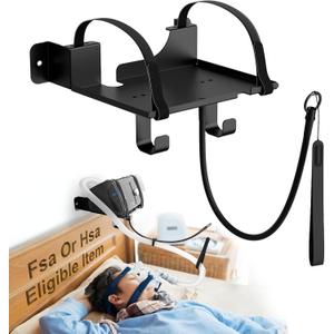 CPAP Wall Mount Shelf Compatible with ResMed AirSense 10 with Adjustable Angle CPAP Hose Holder and Hook for CPAP Tube & Mask [Avoid Hose Entanglement], CPAP Supplies Stand for Bedside Organization