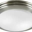 Good Housekeeping 90053 Yorkshire Decorative 80 CFM 2.5 Sones Bathroom Ventilation Exhaust Fan with Light, Brushed Nickel