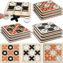 12 Sets Kids Wooden Tic Tac Toe Game XO Wood Board Game Classic Mini Tabletop Game Set for Boys Girls Educational Games Toy Goody Bag Filler Birthday Party Favor