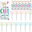 AmazingSpark 12 Pack School End of The Year Gifts for Teachers 6.3" Pastel Classroom Scissors Stationery Bulk Thank You Cards End of The Year Teacher Appreciation Gifts Back to School Party Supplies