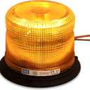 ECCO LED Beacon 6.5 Inch LED Beacon Warning Flash Amber Light High-Intensity 3 Bolt Mount 12V 48V 11 Flash Patterns for Industrial Vehicles Applications Tractor Forklift Excavator, 