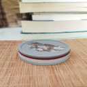 Silicone Coasters Round Cup Coaste 3.9 Inches Set of 5, Cup Mats, Thin Coasters for Table, Flower Pattern Multi Color Table Decoration Waterproof Anti Slip Store Easy,Hand Wash Only