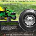 (2 Pack) RRQ 15x6.00-6nhs Lawn Mower Tires and Wheel Assembly, Replacement Riding Lawn Mower Front Tires, Compatible with John Deere Craftsman Husqvarna Lawn Mowers, 3/4" Bushings, 3" Centered Hub