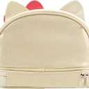Bioworld Hello Kitty Character Face White Glitter 6" Cosmetic Pouch