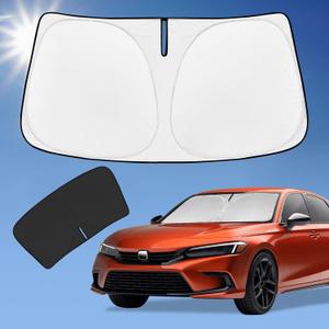 for Honda Civic 2022-2024 2025 2026 Sun Shade Sunshade Windshield Cover, 4-Layer Front Window Shade Custom Fit Civic 11th Gen Sedan, LX, EX, EX-L,Touring Sun Visor 240T Shade Car Accessories
