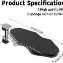 Arm Rest for Desk, Ergonomic Foldable Elbow Rest for Computer Desk, Adjustable Rotating Desk Extender Tray, Mouse Arm Bracket for Couch Keyboards Office Chair Car Massage Table (Black)
